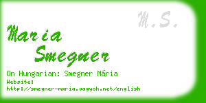 maria smegner business card